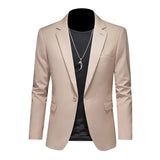 BONSIR  -  New Men's Slim Fit Blazer Big Size Wedding Suit Jacket Business Casual Single Breasted Office Sport Formal Lounge Suit Jacket