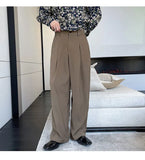 BONSIR  -  New Fashion Autumn Men's Korean Style Loose Wide Leg Trousers Solid Color Casual High Quality Pants Male Trendy Streetwear Men