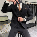 Bonsir Brand New Royal Blue Casual Mens Suit Costume Wedding Suits For Men Slim Fit Groom Suits Wedding Tuxedos Blazer+Pants +Vest