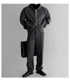 BONSIR  -  Maillard casual sports suit men's spring and autumn heavy hooded sweatshirt cardigan splicing