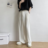 BONSIR  -  Black White Suit Pants Men Fashion Social Mens Dress Pants Korean Loose Straight Casual Pants Mens Office Formal Trousers M-2XL