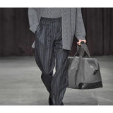 BONSIR  -  New straight-leg pants in autumn and winter clothes retro American vertical striped wide-leg casual pants age-sensing pants