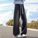 BONSIR  -  Korean Streetwear Baggy Jeans Men Fashion Loose Straight Wide Leg Denim Pants Autumn New Men's Brand Clothing Long Jean Trousers