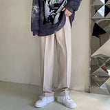 BONSIR  -  New Men Straight Pants Fashion Korean Loose Suit Trousers Casual Draped Baggy White Wide Pant Male Streetwear