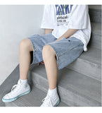 BONSIR  -  Summer Shorts Men's Ripped Streetwear Fashion Loose Jeans Hole Straight Wide Casual Soft Denim Shorts Male