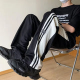 BONSIR  -  Autumn Straight Sweatpants Men Korean Fashion Streetwear Joggers Men New In Baggy Trousers Goth Vintage Casual Man Sweat Pants