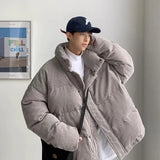 Bonsir Korean style high street men and women trendy personality corduroy stand up collar thick jacket couple loose retro casual top