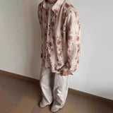 Bonsir Mens Shirt Hollow Floral Shirt Autumn Streetwear Niche Youth Personality Trend All-Match Long-Sleeve Casual Tops Men'S Clothing