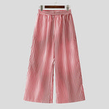 BONSIR  -  Men Striped Pants Elastic Waist Loose Joggers Wide Leg Trousers Men Streetwear 2025 Oversize Fashion Casual Long Pants