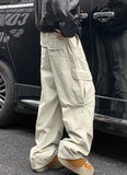BONSIR  -  Autumn Big Pocket Men's Cargo Pants Japanese Y2k Harajuku Loose Straight Wide Leg Trousers Baggy Pants Man Hip Hop Sweatpants