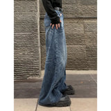 Bonsir Y2k Autumn street trend personalized straight leg wide leg washed jeans American men and women hip-hop loose casual pants