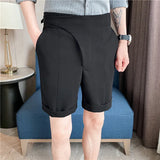 Bonsir High Quality Summer High Waist Drape Formal Suit Shorts Men Clothing Fashion Business Casual Slim Fit Office Short Pants