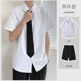 BONSIR  -  Summer Thin Short-sleeved Men's Collegiate Japanese Style Loose Shirt