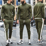 BONSIR  -  Casual Tracksuits Mens Autumn Fashion Side Striped Jackets And Pants Two Piece Sets For Men Sports Fitness Sweatsuits Streetwear