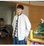 BONSIR  -  Loose Casual Youth. Student Baseball Collar Lazy Style Sweatshirt with Single-breasted Jacket, Unisex.