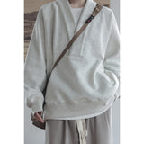 BONSIR  -  new graphite gray chic V-neck sweatshirt, bristle plus fleece raglan sweatshirt jacket