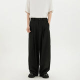 BONSIR  -  Black Suit Pants Men Oversized Fashion Society Mens Dress Trousers Korean Loose Wide Leg Pants Mens Office Formal Pants M-3XL