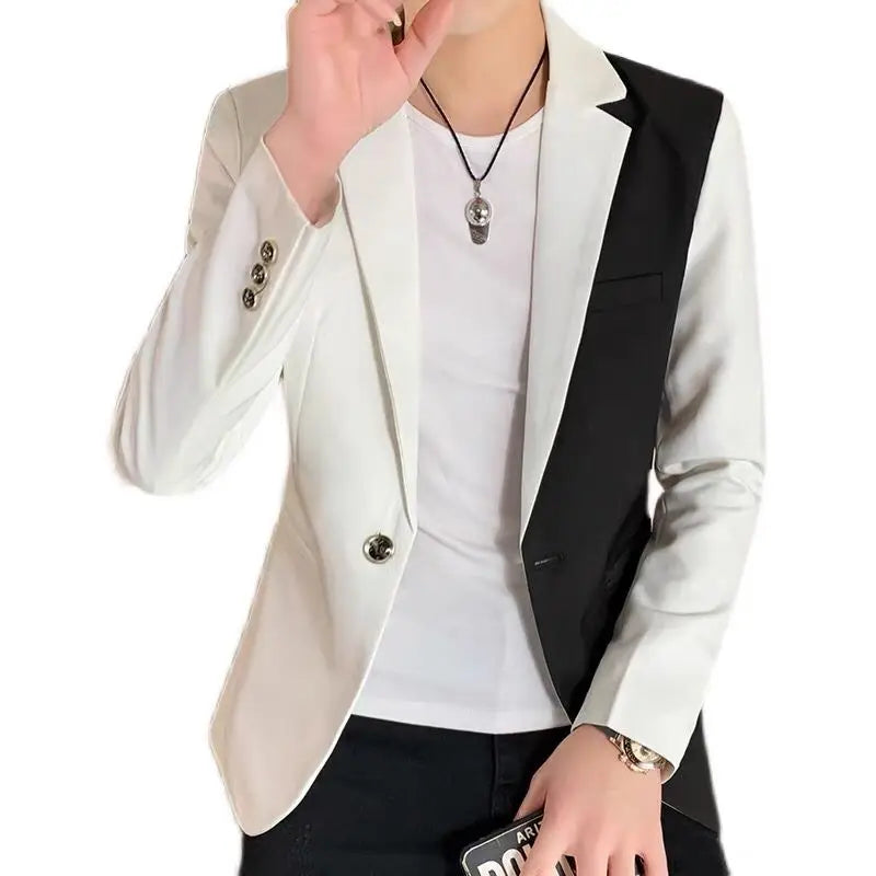 Bonsir Spring New Gradient Color Suit Jacket Men's Streetwear Korean Slim Fit Casual Blazer Wedding Business Clothing Suit Coats