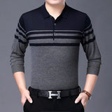 Bonsir Fashion Men Spring Autumn Long Sleeve Stripe Sweaters Korean Streetwear New Male Clothes Contrast Loose Casual Pullovers Tops