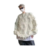 BONSIR  -  American style autumn and winter tassel fur-edged lazy style knitted sweater men's new trendy brand design niche jacket
