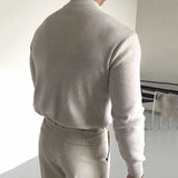 BONSIR  -  2024 Spring Mens Bottom Sweater New Casual Slim Fit Long Sleeve Turtleneck Knitted Jumper Tops Vintage Solid Color Men Knitwear