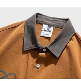 BONSIR  -  High Street Style Letter Printed Men's Shirt Fashionable Male Single Breasted Short Sleeved Japanese Loose Men's Top