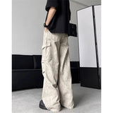 Bonsir Spring and Autumn American Street Fashion Personalized Straight Tube Men and Women Loose Hip Hop Retro Casual Wide Leg Pants y2k