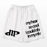 Bonsir Summer Sports Shorts Mens Summer Creative Letter Printing Street Style Design All-Match Drawstring Five-Point Casual Shorts
