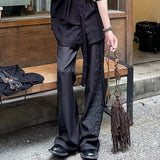 BONSIR  -  Mens Trousers With Straps Drapes Casual Pants Streetwear Fashion Dark Personality Versatile Straight Pants Men'S Clothing 2025