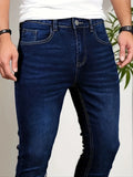 BONSIR  -  Men's Classic Fit Jeans - Comfort Stretch, Original Wash Details, Easy Care Denim