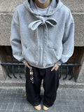 BONSIR  -  new American retro strap design hooded sweatshirt men and women loose casual cleanfit hoodie cardigan gengar rengoku