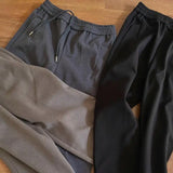 BONSIR  -  autumn and winter thickened velvet pants knitted straight solid color cereal soft waxy lazy casual pants men