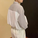 Bonsir Men Shirt Color Matching Casual Shirts Spring Streetwear Fashion Trend Valentines Long-Sleeve Tops Old Money Men'S Wear New