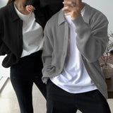 BONSIR  -  Streetwear Sweater Cardigan Men Fall Winter Casual Long Sleeve Sweatercoat Men's Baggy Thicken Thermal Knitted Sweaters Male Top
