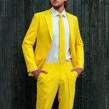 Bonsir Costume Bright Yellow 2024 Wedding Men's Suit Slim Fit Mens Tuxedo Two Piece Formal Prom Party Suit Custom Made Grooms Suit