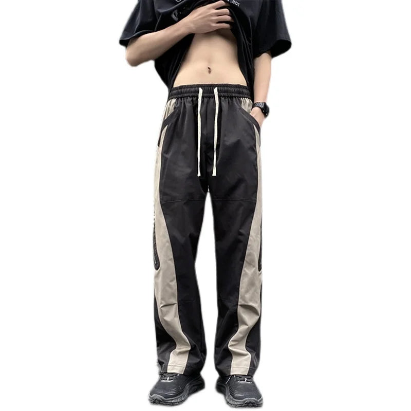 Bonsir Techwear Parachute Cargo Pants Men Patchwork Zipper Loose Casual Trousers Male Summer Streetwear Hip Hop Spliced 5XL