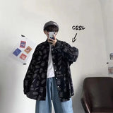 BONSIR  -  Mens Shirt Letter Print Casual Shirt Spring Street Wear Fashion Youth Campus All-Match Long-Sleeve Top Men'S Clothing 2025 New