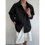BONSIR  -  Fashion Loose Men's Printed Casual Long-sleeve Shirt. Single-button Street Style Spring and Autumn Top. M-5XL