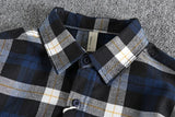 Bonsir New Spring Vintage Ground Wool Plaid Long-sleeved Shirt Men's Back Embroidery Pattern All-match Youth Coat Casual Shirts
