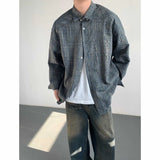Bonsir Autumn Long Sleeved Shirt Men Fashion Color Plaid Shirt Men Streetwear Korean Loose Casual Shirt Mens Oversized Vintage Shirts