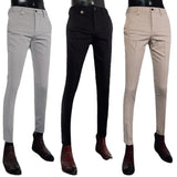 Bonsir Summer Casual Slim Fit Dress Pants Streetwear Men Suit Pants High Quality Office Social All Match ankle Length Trousers