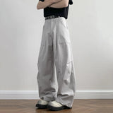 BONSIR  -  Solid Color Washed Men's Cargo Pants Casual Autumn New Style All-match Pleated Design Versatile Male Trousers 24K5170