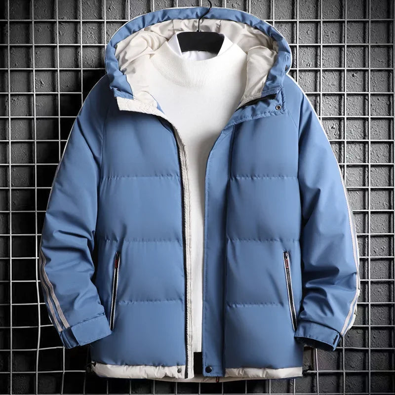 Bonsir Down Cotton Jacket Men's Autumn Winter Men's Thick Warm Hooded Jacket