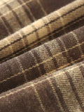 BONSIR  -  Brown Retroplaidshirtlong Sleeveshong Kong Styleclassy Japanese StyleJuku Style Loosetopscasual Shirtoutwear