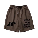 Bonsir Summer Sports Shorts Mens Summer Creative Letter Printing Street Style Design All-Match Drawstring Five-Point Casual Shorts