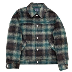 Bonsir Autumn Winter Wool Blends Men Plaid Single Breasted Vintage College Woolen Coats Oversize Casual Streetwear BF Fashion Coat Y42