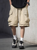 BONSIR  -  Loose Men's Casual Shorts Summer New Cargo Pants Fashionable Wide-leg Baggy Big Pocket Sweatpants Male Short Pants Streetwear