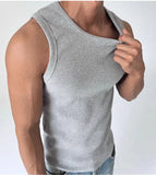 BONSIR  -  American Sle Heavyweight Pure Cotton Ribbed Vest Muscle Men Hard Man Tight Elastic Svel T-irt Base Small Cannon