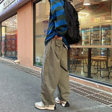 BONSIR   -  Casual Pants Men Oversized Loose Cargo Pants Streetwear Japanese Style Harajuku Drawstring Hombre Tooling Trousers