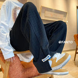 BONSIR  -  Spring pants high street tide casual sports trousers men's American design trendy brand draped wide-leg floor trousers